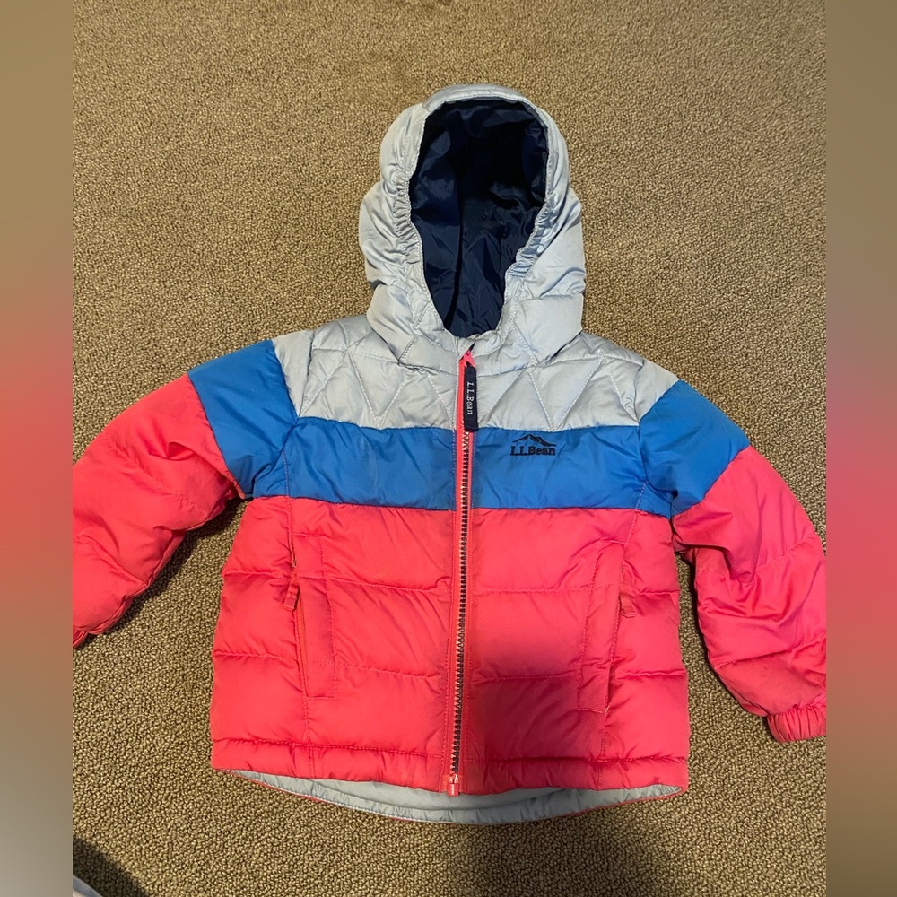 Ll bean Colorblock Hooded Down Toddler  Jacket
